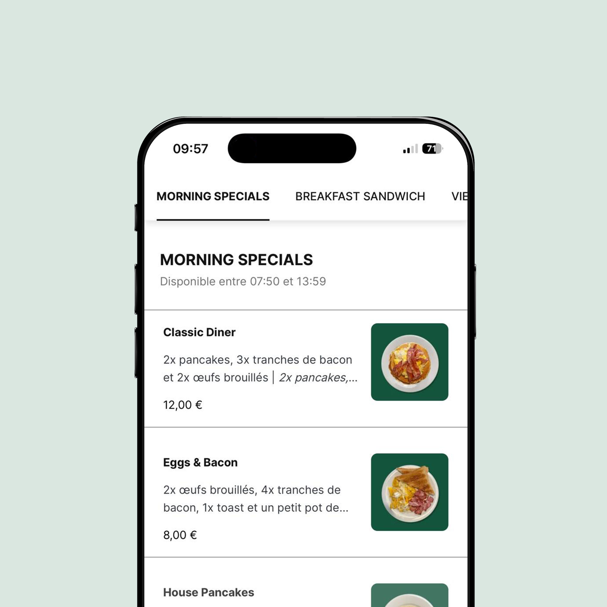 Commandez à l'avance votre petit déjeuner sur notre site, il sera prêt à l'heure et dans le Fran's de votre choix.